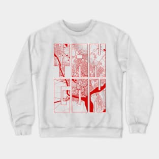 Yangon, Myanmar City Map Typography - Oriental Crewneck Sweatshirt